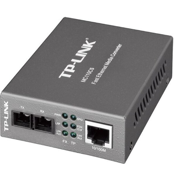 TP-LINK MC110CS 10/100Mbps Single-Mode Media Converter Convert 100BASE-FX fiber to 100Base-TX copper media Extends fiber distance up to 20km