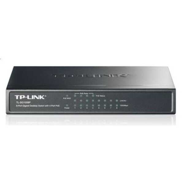 TP-Link TL-SG1008P 8-Port Gigabit Desktop Unmanaged Switch with 4-Port PoE 53W IEEE 802.3af, Fanless