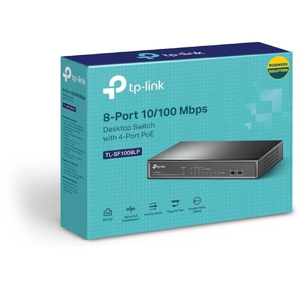 TP-LINK TL-SF1008LP 8-Port 10/100Mbps Desktop Switch with 4-Port PoE