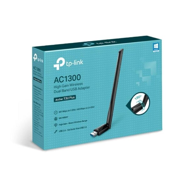 TP-LINK Archer T3U Plus AC1300 High Gain Wireless Dual Band USB Adapter