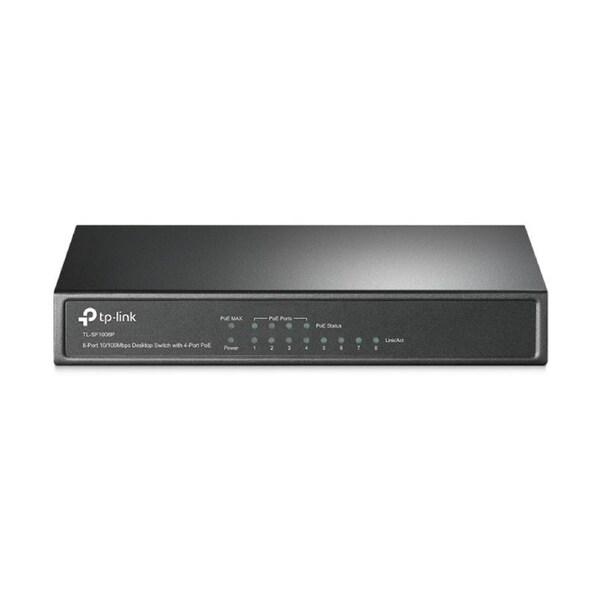 TP-Link TL-SF1008P 8-Port 10/100Mbps Desktop Unmanaged Switch 4-Port PoE 57W IEEE 802.3af, Fanless