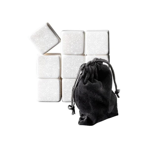 Cellar Premium Premium Marble Gin Rocks Set of 9 White Cellar