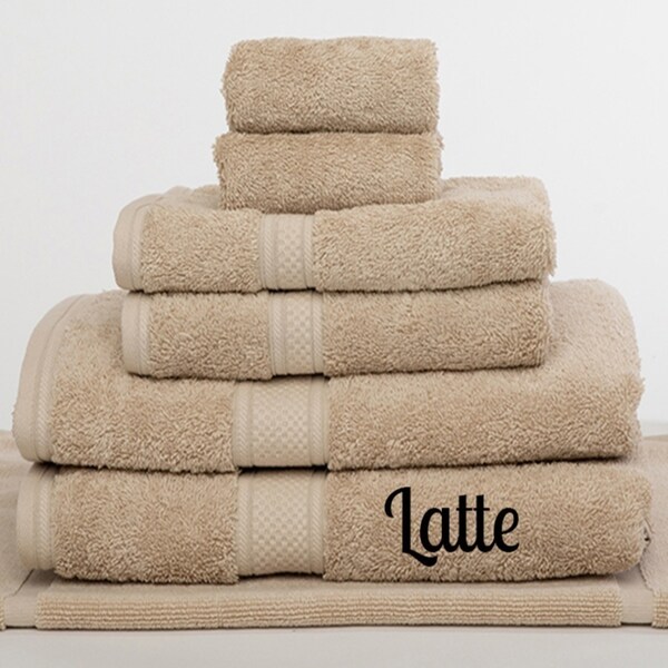 Brand New 7 Pieces Egyptian Cotton Bath Towel Set 650GSM Latte