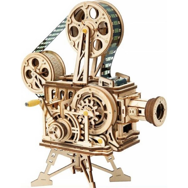 Robotime 3D DIY Wooden Puzzle Mechanical Gear Vintage Vitascope Projector LK601