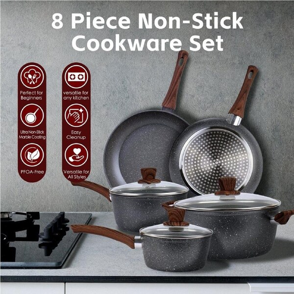 8 Pcs Clevinger Non-Stick Cookware Set