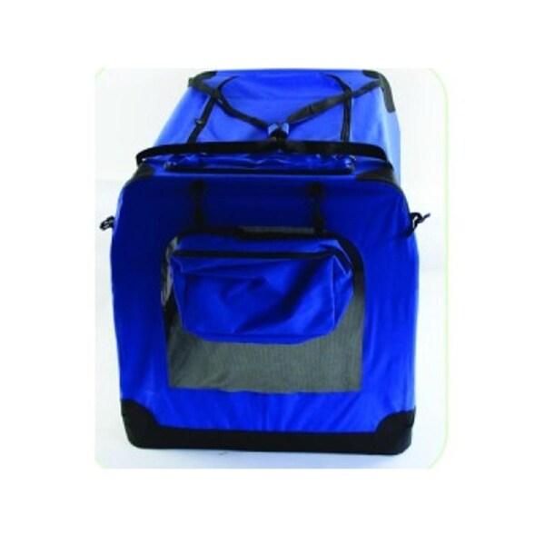 Soft Pet Crate for Dogs, Puppies, Cat or Kittens - Blue - Medium (60x42x42cm)