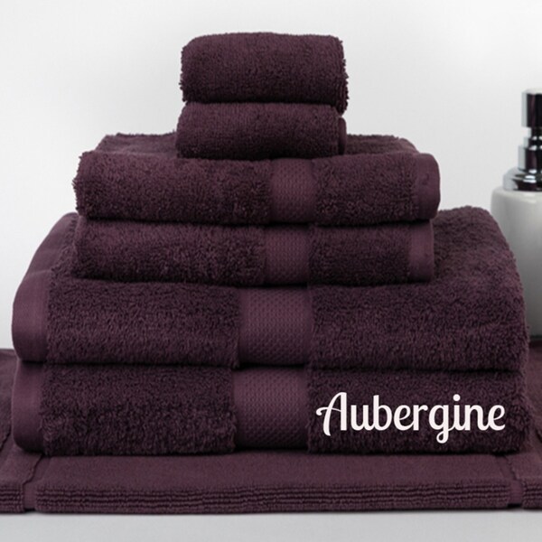 Brand New 7 Pieces 100% Cotton Bath Towel Set Aubergine