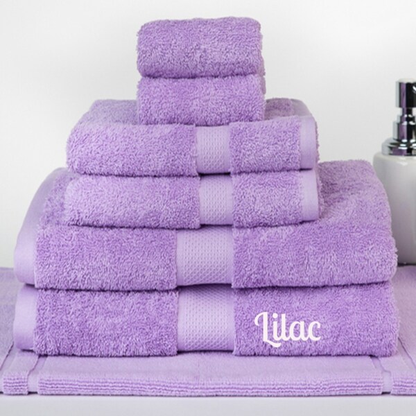 Brand New 7 Pieces 100% Cotton Bath Towel Set Lilac