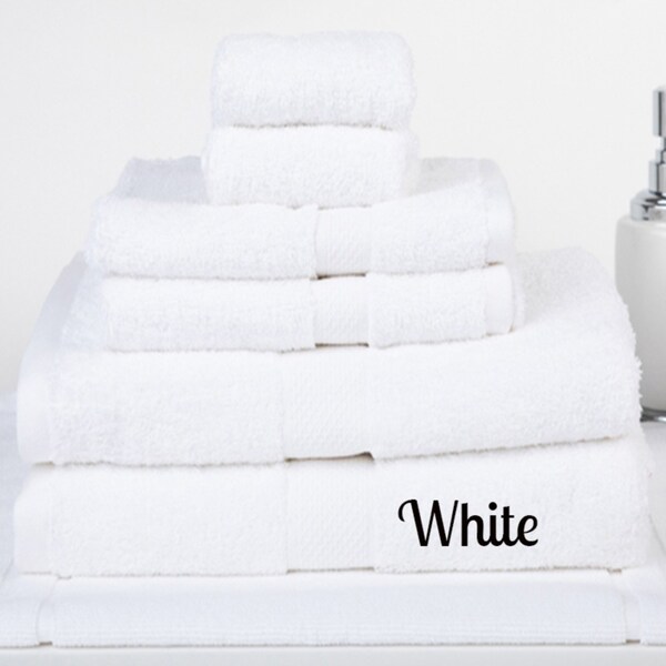 Brand New 7 Pieces 100% Cotton Bath Towel Set White