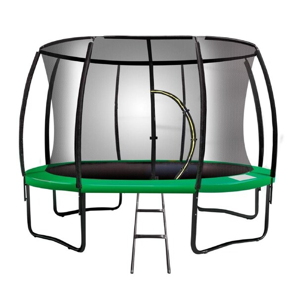 Kahuna 12ft Trampoline Free Ladder Spring Mat Net Safety Pad Cover Round Green
