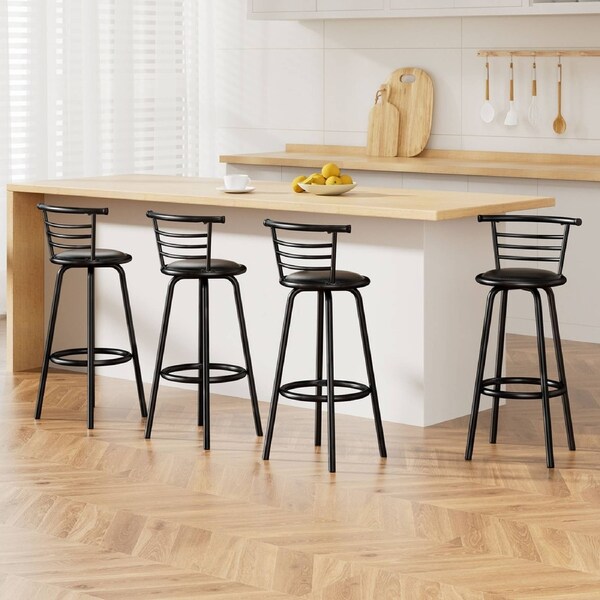 Artiss 4x Bar Stools Swivel Leather Chair 65cm