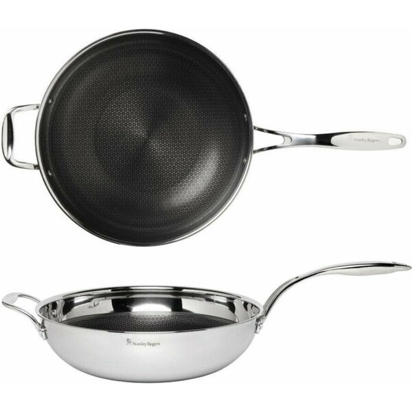 Stanley Rogers 32cm Try-Ply Nonstick Matrix Wok S/Steel Suits Induction