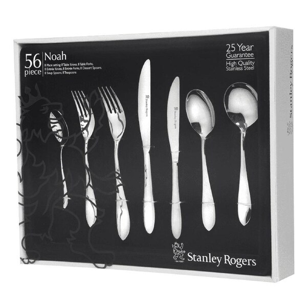 Stanley Rogers 56 Piece Noah Stainless Steel Cutlery Set 56pc