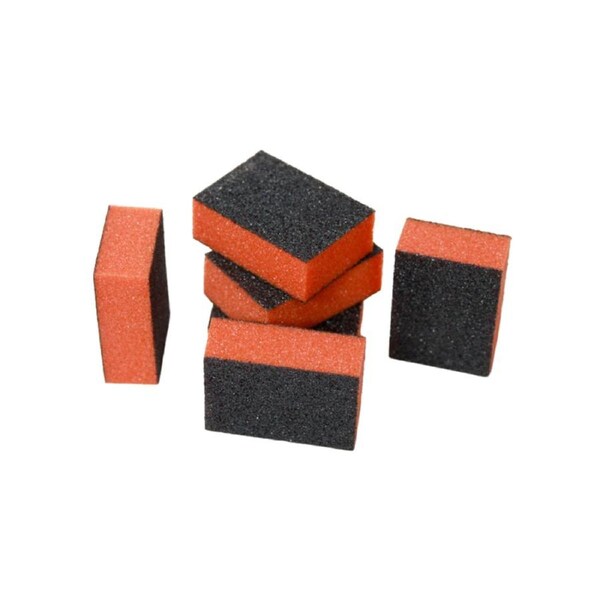 Manicure Pedicure Nail Buffer Block Mini 2 Way Orange Black 100/120 10pcs