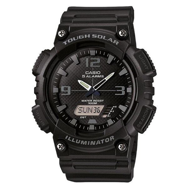 Casio Tough Solar Black Resin Analogue-Digital Unisex Watch - AQS810W-1A2