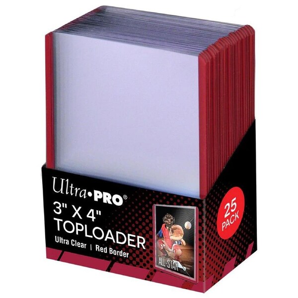 Ultra Pro Toploader Rigid Card Protector Red Border