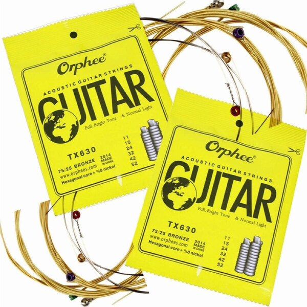 2X Orphee Acoustic Guitar Strings TX630 Phosphor Bronze 11-52