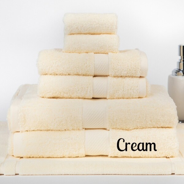 Brand New 7 Pieces 100% Cotton Bath Sheet Set Cream