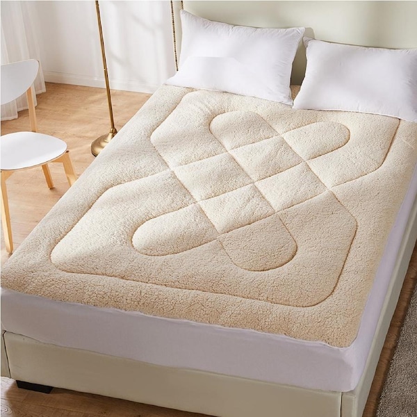 DreamZ Mattress Topper 100% Wool Underlay Reversible - Double