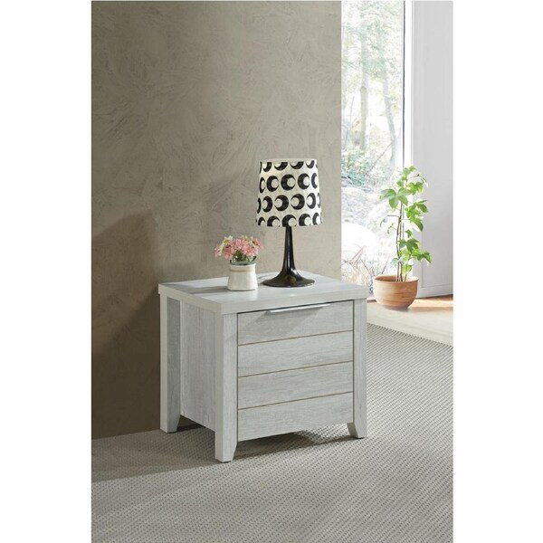 Cielo Natural Wood Like MDF Bedside Table in White Ash Colour
