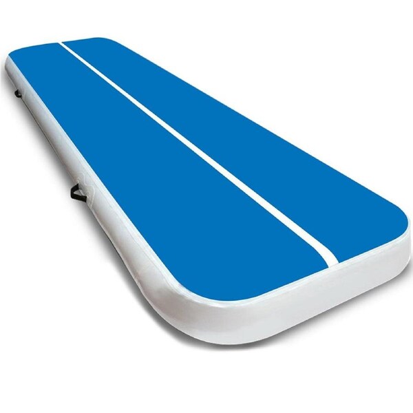 Powertrain Airtrack 20cm Thick 6m x 1m Inflatable Gymnastics Tumbling Mat Air Track - Blue