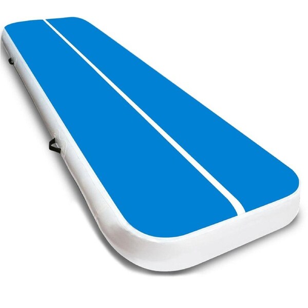 Powertrain Airtrack 20cm Thick 7m x 1m Inflatable Gymnastics Tumbling Mat Air Track - Blue