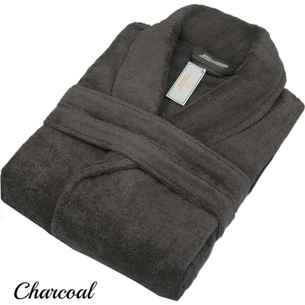 550GSM Luxury 100% Egyptian Cotton Terry Towelling Bath Robe/ Bathrobe One Size Fits Most Charcoal