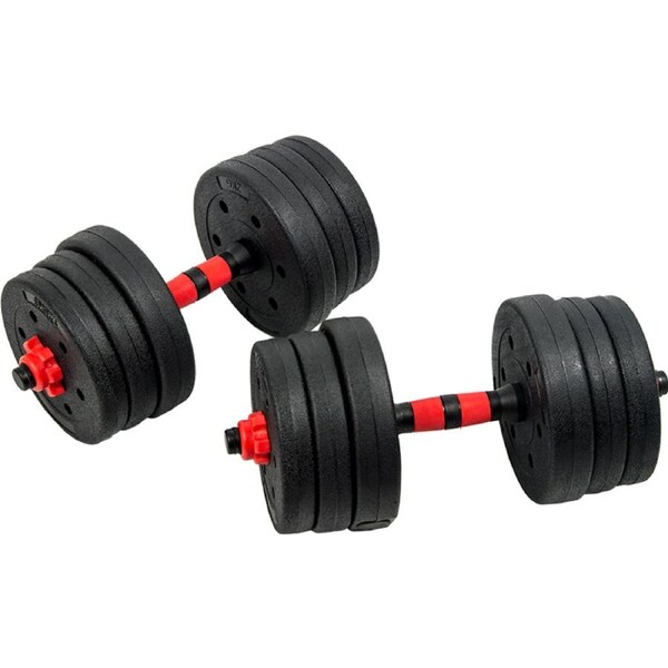 20kg Adjustable Rubber Dumbbell Set Barbell Home GYM Exercise Weights