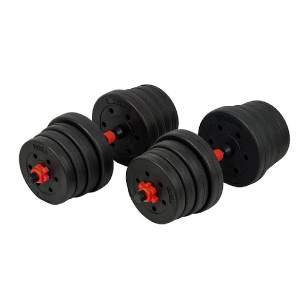 30kg Adjustable Rubber Dumbbell Set Barbell Home GYM Exercise Weights