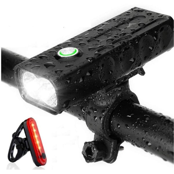 Bike Lights Front and Back Rechargeable Set, USB Rechargeable Bike Light