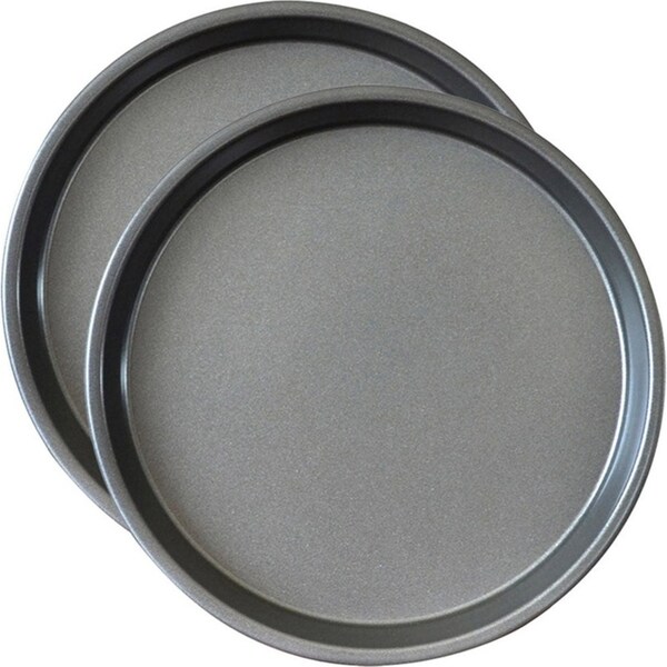 SOGA 2X 7-inch Round Black Steel Non-stick Pizza Tray Oven Baking Plate Pan