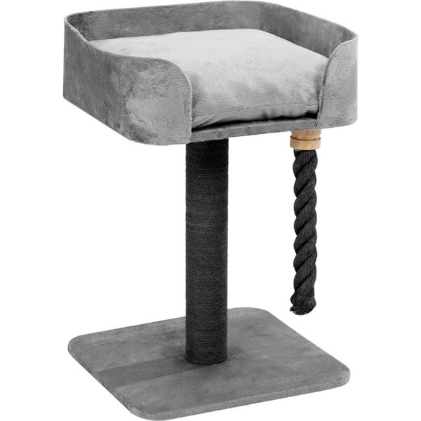 Paws & Claws Catsby 60cm Fitzory Cat/Kitten Pet Scratching Post w/Plush Bed Grey