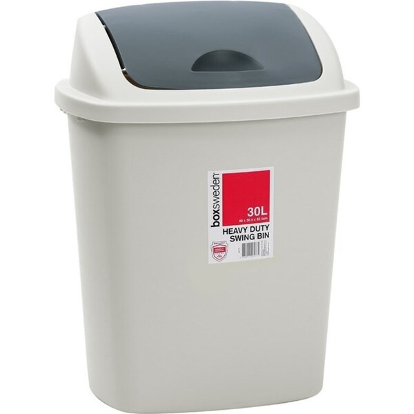 Boxsweden 52.5x40cm 30L Large Swing Bin Waste/Garbage Plastic Rubbish Dustbin