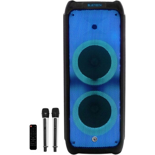 Pure Acoustics Amnesia PA 600W Party Bluetooth Speaker/FM Radio/2 Wireless Mic