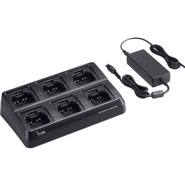 ICOM BC214 6 Way Rapid Charger for IC41PRO IP67 80CH UHF CB Handheld Radio Black
