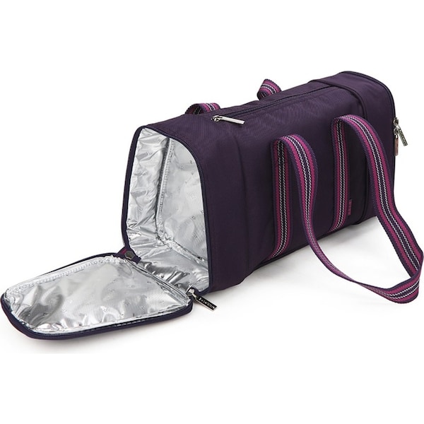 Multi Pocket Insulated Cooler Bag Picnic/ 39cm Camping Bag w/Compartments Purple