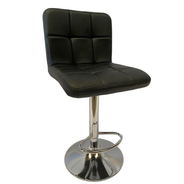 Foret Barstools 2x Bar Stools Gas Lift Swivel Stool Chairs Kitchen PU Leather Bk