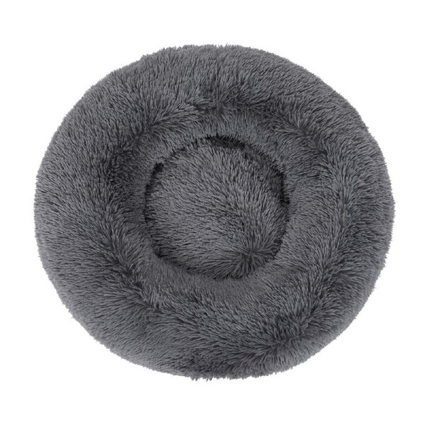 YES4PETS Large Round Calming Plush Cat Dog Bed Large Comfy Puppy Fluffy 70x70x21cm