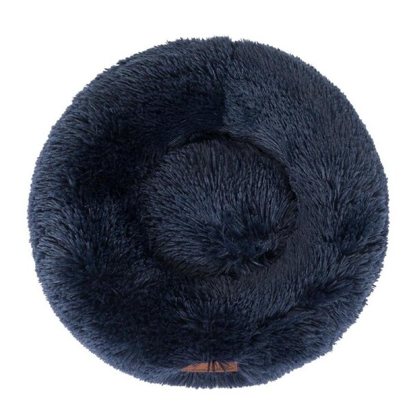 Small Round Calming Plush Cat Dog Bed Large Comfy Puppy Fluffy 50x50x19cm
