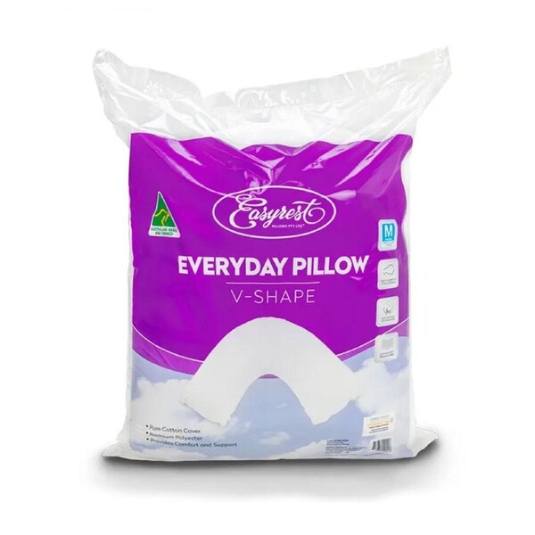 Easyrest Everyday V Boomerang Shaped Pillow – Head & Neck Support Pillow for Sleeping, Nursing & Relaxation, Australian Made