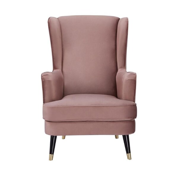 Vivian Accent Sofa Arm Chair Fabric Uplholstered Lounge Couch - Blush