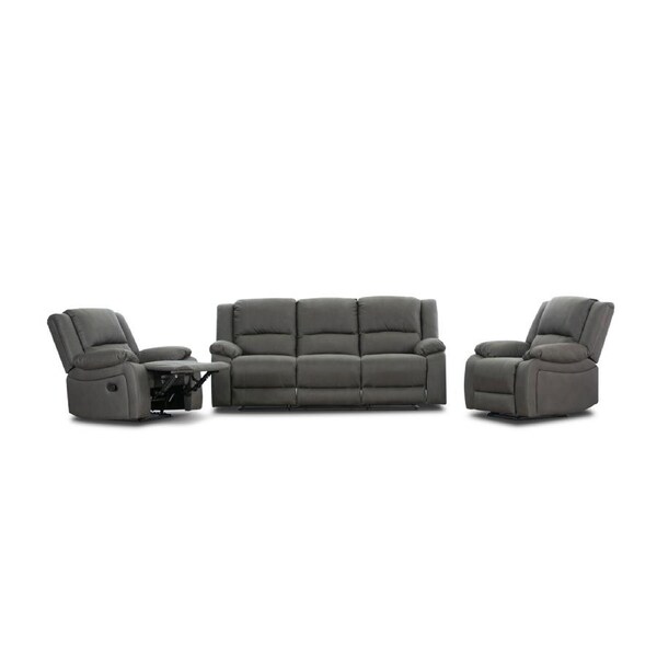 Anderson 3+1+1 Seater Fabric Manual Recliner Sofa Lounge Chair Set Latte