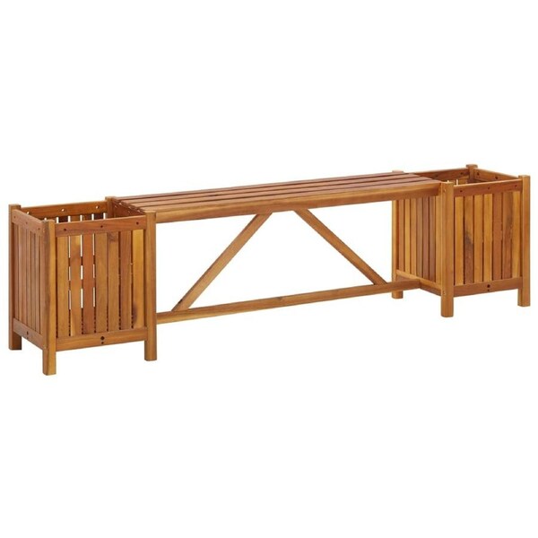Garden Bench with 2 Planters 150x30x40 cm Solid Acacia Wood vidaXL