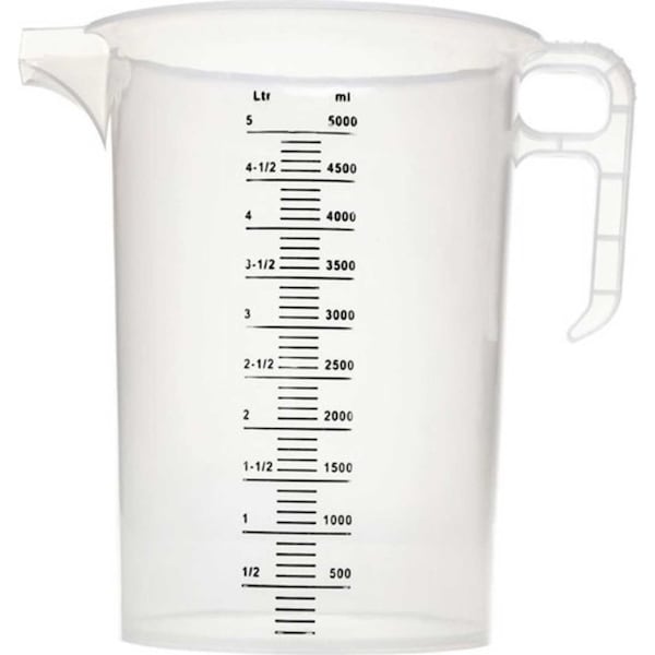 5L Measuring Jug Heavy Duty Clear Plastic Propylene Food Grade BPA 5 Pro-Jug