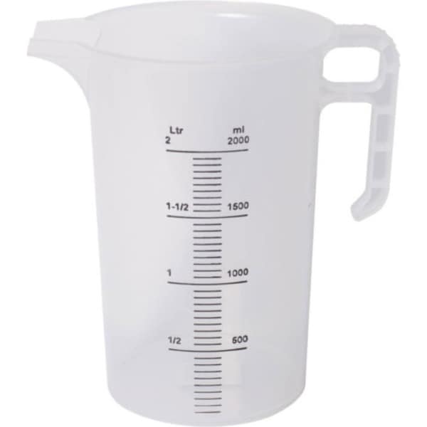 2L Measuring Jug Heavy Duty Clear Plastic Propylene Food Grade BPA 5 Pro-Jug