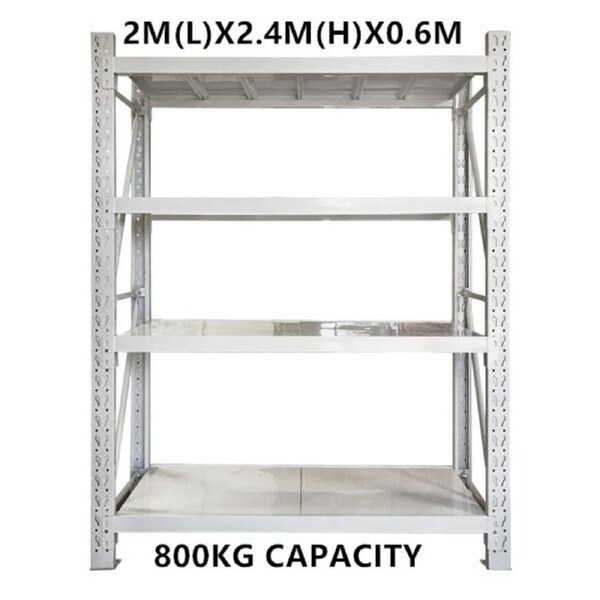 2m x 2.4m x 0.6m Warehouse Shelf Shelving Racking Steel Pallet Garage Shelves Metal Storage Rack