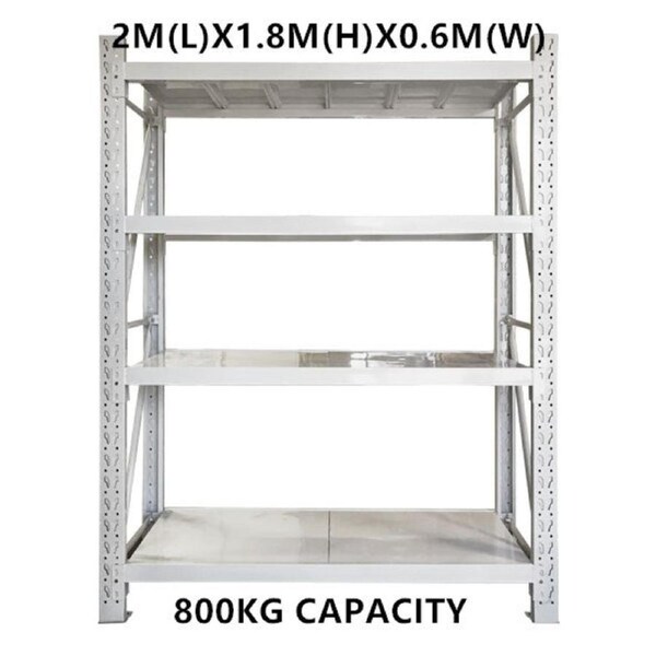 2m x 1.8m x 0.6m Warehouse Shelf Shelving Racking Steel Pallet Garage Shelves Metal Storage Rack