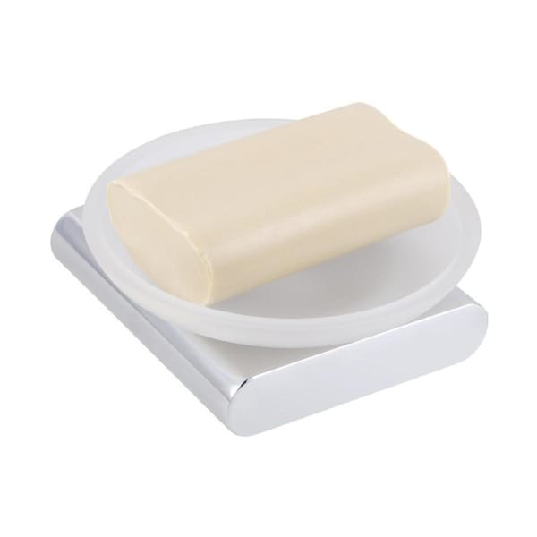 ACA Bathroom Chrome Glass Soap Dish Holder Wall Mounted Accessories