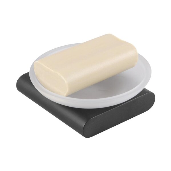 ACA Bathroom Matt Black Glass Soap Dish Holder Wall Mounted Accessories