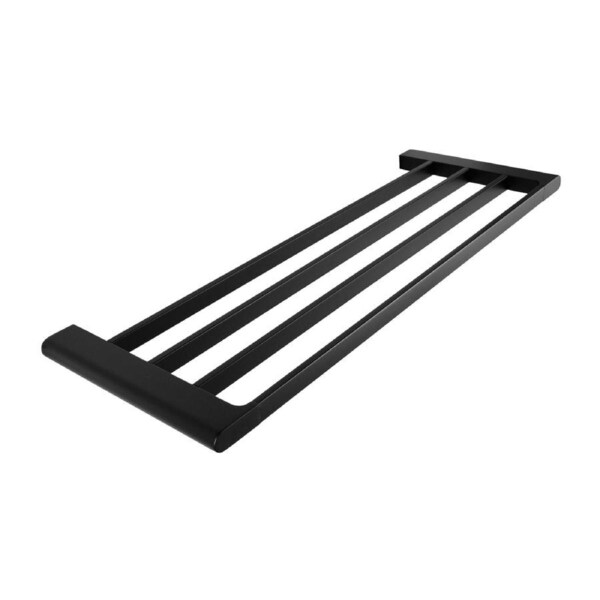 ACA 600mm Bathroom Black Towel Rack 4 Bars Towel Rails Wall Mounted